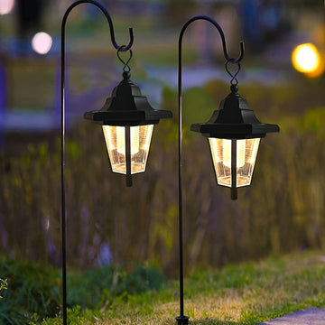 2 piezas Luces Solares Colgantes, Lanterna Solares Hexagonal para Exterior, Luces Solares de Paisaje para Jardín, Patio, Camino, Driveway para Decoración Exterior