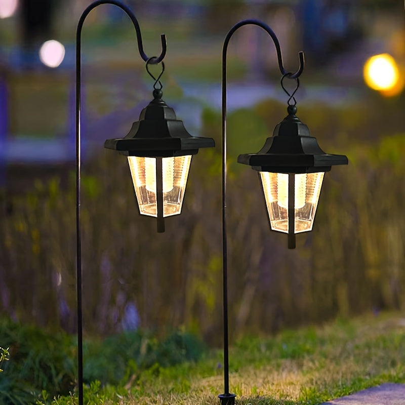 2 piezas Luces Solares Colgantes, Lanterna Solares Hexagonal para Exterior, Luces Solares de Paisaje para Jardín, Patio, Camino, Driveway para Decoración Exterior