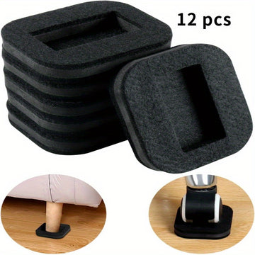 12 unidades de tazas de feltro para muebles, detenedores de patas de sillas para pisos de madera dura, tipo de acabado metálico: Otros tipos, con previene deslizamientos y rayones para sillas de oficina, camas y refrigeradores
