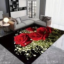1 alfombra romántica con diseño de rosas rojas, antideslizante de poliéster, elegante decoración floral para sala, dormitorio, baño y hogar, lavable, estilo sofisticado