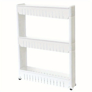 1pc Carrito de Almacenamiento Delgado con Ruedas para Ahorrar Espacio - Organiza Fácilmente los Recovecos de Cocina y Baño