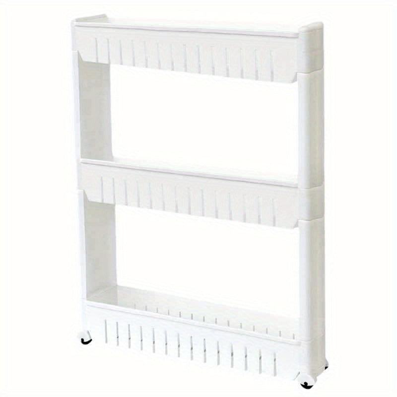 1pc Carrito de Almacenamiento Delgado con Ruedas para Ahorrar Espacio - Organiza Fácilmente los Recovecos de Cocina y Baño
