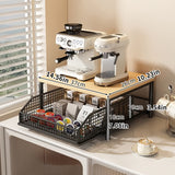 Estantería Moderna para Microondas con Cajón(es) - Estructura Robusta de Madera y Metal, Organizador de Encimera Ahorrador de Espacio para Electrodomésticos, Utensilios, Platos y Más - Solución de Almacenamiento Estilo y Durabilidad sin Necesidad de Elec