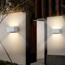 Luz de pared LED con cabeza doble y cabeza simple, luz de jardín de porche con temperatura blanca cálida de 3000K, iluminación comercial para calles y áreas, decoración de balcones y patios con lámpara de iluminación.