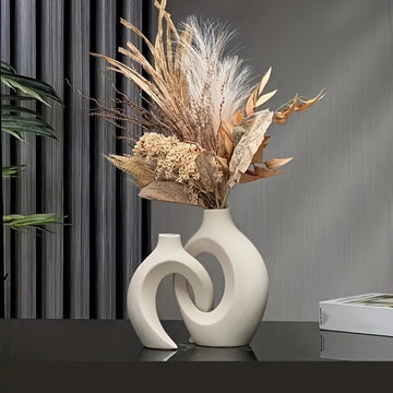Juego de 2 Piezas de Jarrón Estilo Bohemio con Diseño Geométrico para Decoración del Hogar, Sala y Escritorio de Oficina, Adecuado para Hidroponía y Flores Secas, Centros de Mesa para Bodas