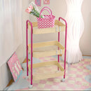 Carrito organizador rodante de 3 niveles, gran capacidad, estructura de acero al carbono, estilo glam, multiusos para el hogar y la oficina, con canastas