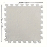 12 piezas de juego de alfombrillas de espuma EVA entrelazadas, alfombra de rompecabezas antideslizante, baldosas de alfombra cuadradas lavables de poliéster suave, 29,97x29,97 cm, para sala de estar, dormitorio, uso en interiores