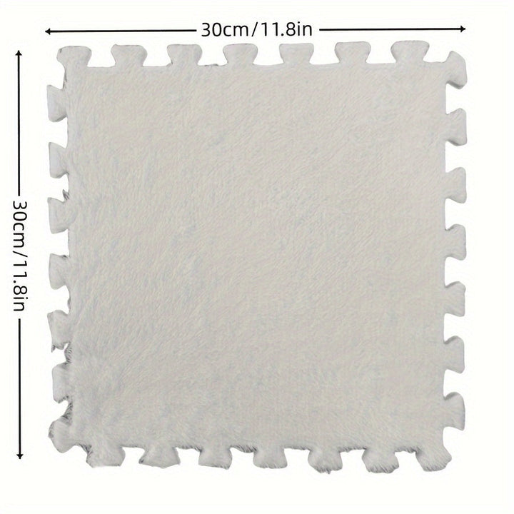 12 piezas de juego de alfombrillas de espuma EVA entrelazadas, alfombra de rompecabezas antideslizante, baldosas de alfombra cuadradas lavables de poliéster suave, 29,97x29,97 cm, para sala de estar, dormitorio, uso en interiores