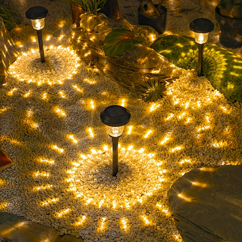 Conjunto de 10 Luces Solares Exteriores en Forma de Gota de Agua con LED - Iluminación para Caminos Impermeable IP44 para Jardines, Vistas y Áreas Paisajísticas - Decoración Ecológica del Paisaje con Brillo Amarillo Cálido, Iluminación para Senderos de J
