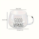 Taza de vidrio versátil - Resistente al calor, apta para microondas, ideal para café, jugo y leche - Regalo perfecto para familia y amigos