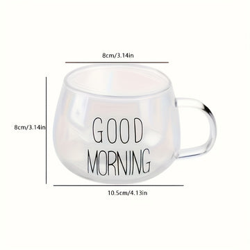 Taza de vidrio versátil - Resistente al calor, apta para microondas, ideal para café, jugo y leche - Regalo perfecto para familia y amigos