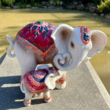 1 ud Figura de Elefante de Amor Conmovedor entre Madre e Hijo - Exquisita Estatua de Resina para Decoración Interior y Exterior, Perfecta para Jardín, Estantería, Sala de Estar, Oficina, Gabinete, Mesa, Entrada y Decoraciones Festivas