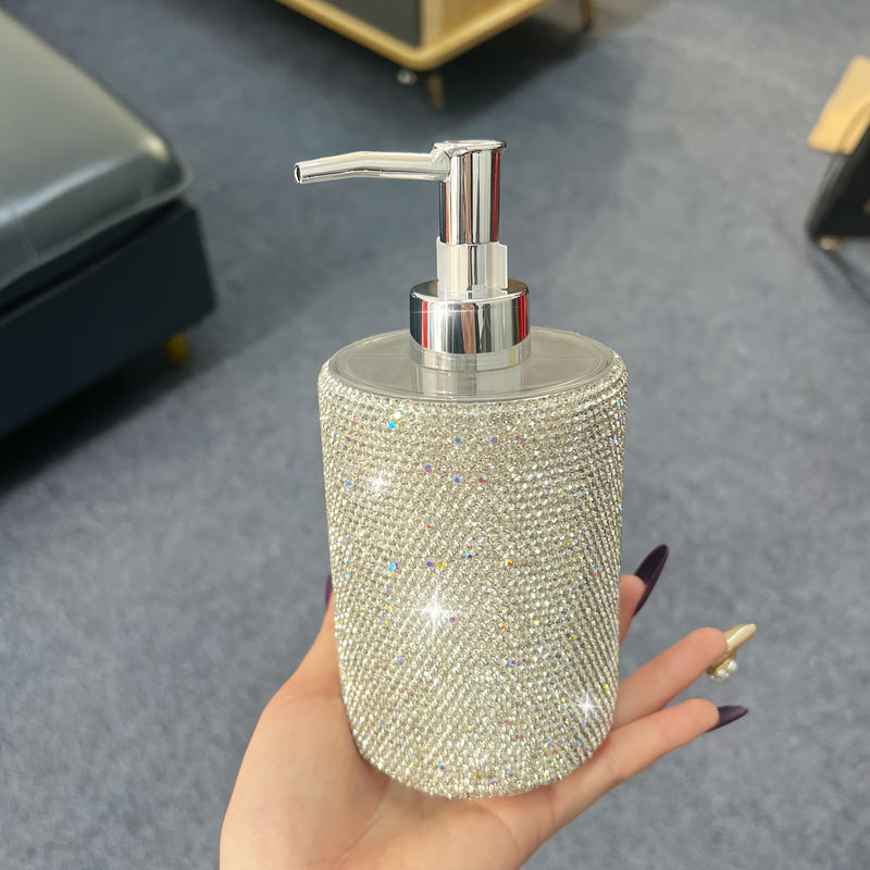 Botella de condicionador de baño de diamantes creativos de lujo, champú, gel de ducha, botella vacía de plástico de alta gama, presurizada, dividida, nueva.