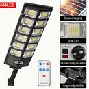 Juego de 1 lámpara solar con 504 LED súper brillantes, luz exterior con modo diurno y sensor de movimiento, ideal para patios, jardines, patios, aceras, campus y diversas iluminaciones exteriores