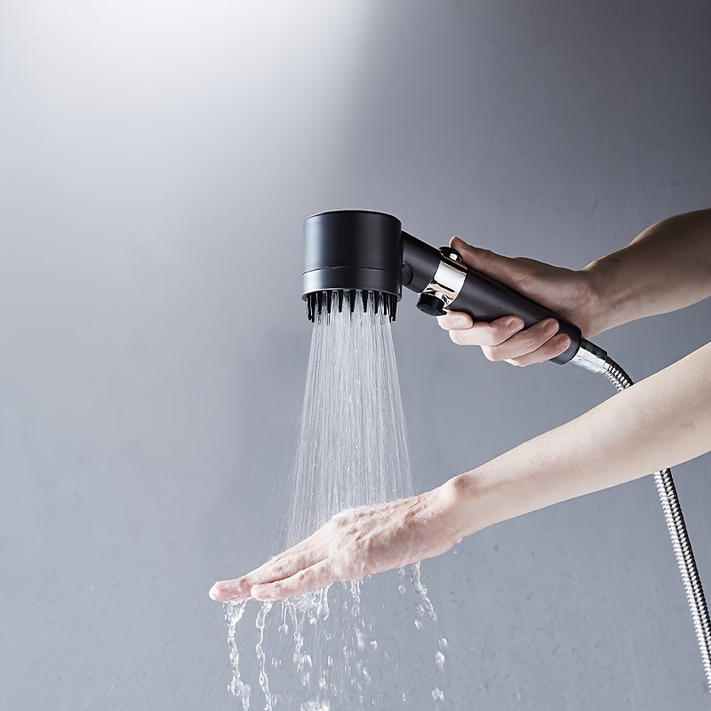 Cabezal de Ducha con 4 Modos | Pulverizador de Ducha de Mano con Masajeador de Cuero Cabelludo | Cabezal de Ducha Desmontable | Suaviza el Agua Dura | Diseño de Pistola de Rociado Instantáneo Q