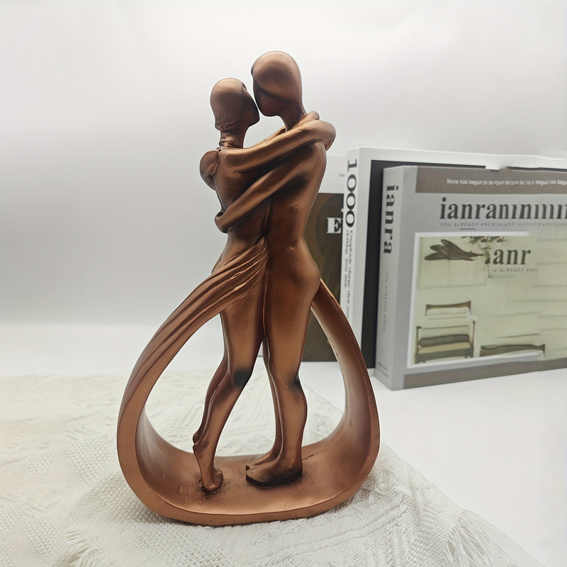 1PC Estatua De Abrazo De Amantes Románticos Abrazo Parejas Beso Resina Decoración De Arte Hogar Escritorio Moda Creativa Decoración 10.24 '' × 6.10 '' × 2.36 '' Estatua De Aniversario De Bodas Regalo De Cumpleaños