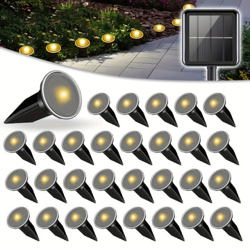 30/15 piezas, luces solares para jardín, 8 modos de destello, apagado automático de luz diurna, encendido automático de noche, IP54 impermeable, luces de jardín adecuadas para patios, jardines, caminos, Día de San Valentín, decoraciones navideñas.