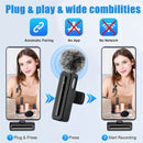 Micrófono inalámbrico lavaliere para teléfonos inteligentes de tipo C, Android, clip-on, plug and play, mini micrófono lavaliere para teléfono, entrevistas de video, vlogs.