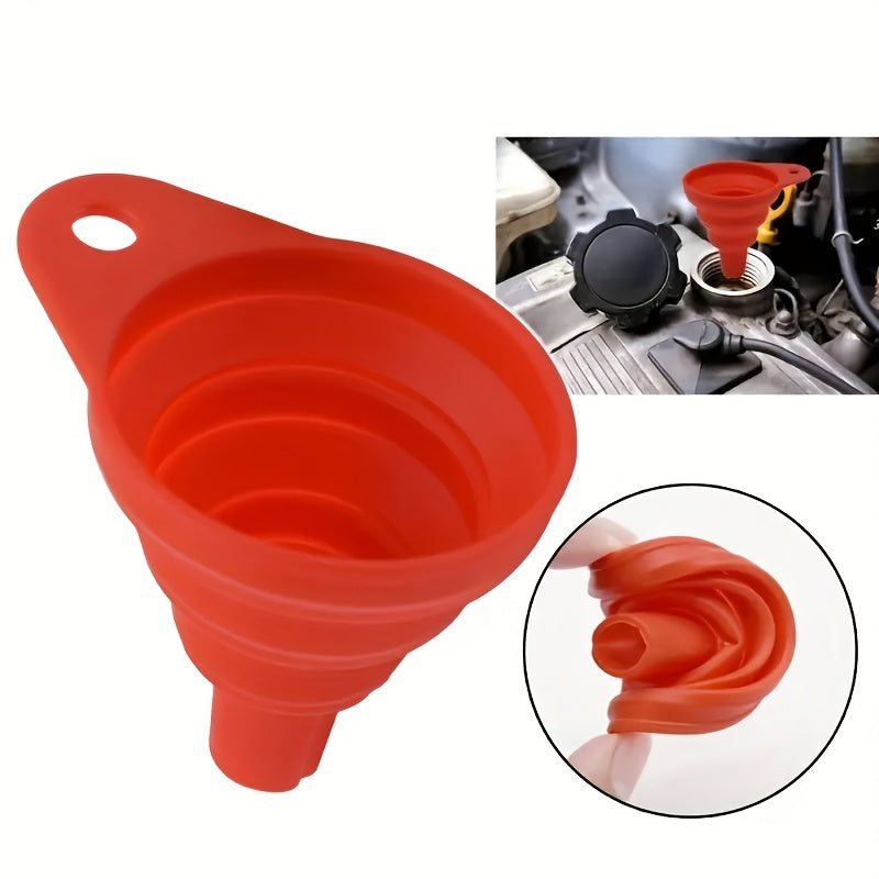 Embudo Mini Plegable y Retráctil de 1 Pieza - Herramienta para Reparación de Fugas de Aceite en Moto o Coche, Diseño Portátil y Compacto para Mantenimiento Automotriz Doméstico