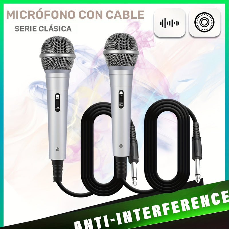Micrófono dinámico profesional con cable, ideal para karaoke, canto e instrumentos musicales - Audio de alta calidad y uso versátil