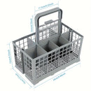 1 estante plegable para platos con cesta multifuncional para cubiertos, almacenamiento de cuchillos y tenedores, diseño que ahorra espacio, fácil de limpiar, accesorio duradero de plástico para lavavajillas - Se adapta al 99% de los lavavajillas de tamañ