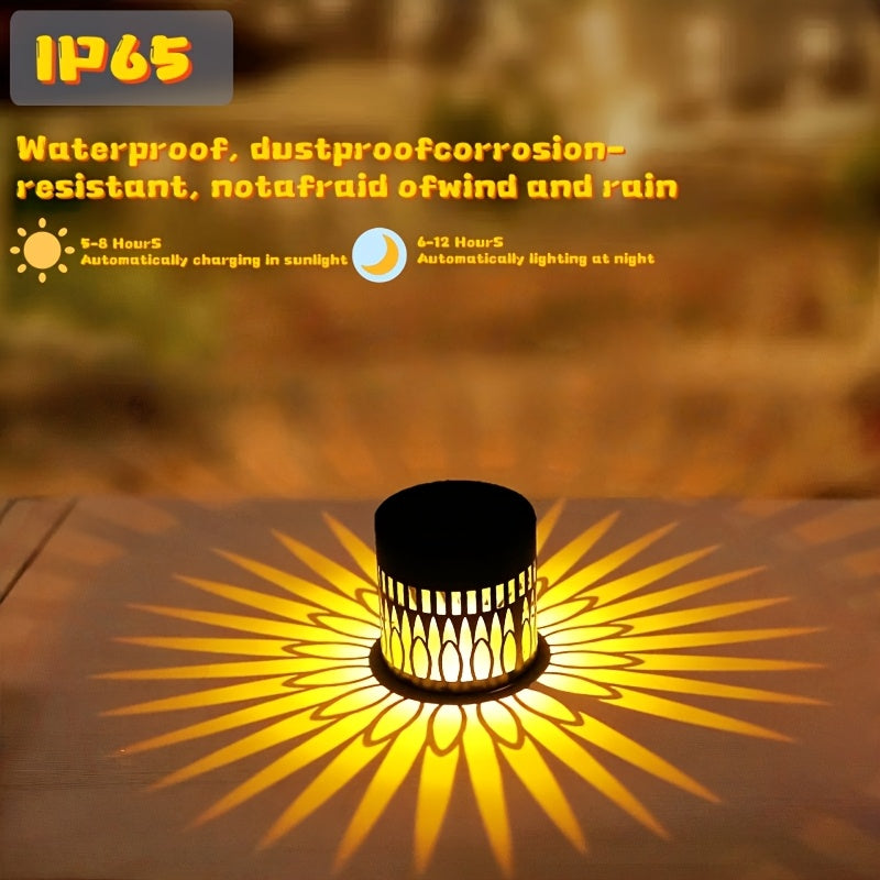 2 piezas, luces de pared con proyección solar IP65, luces LED de girasol para exteriores, decoración festiva para Halloween y Navidad, ideales para jardines, céspedes, patios, terrazas y escaleras, perfectas para fiestas de cumpleaños