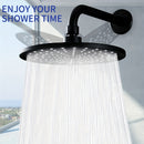Cabezal de ducha a alta presión - TopSpray, rociador grande con función de lluvia, diseño circular de plástico duradero para montar en la pared y distribución uniforme del agua, accesorio clásico para baño, estilo contemporáneo