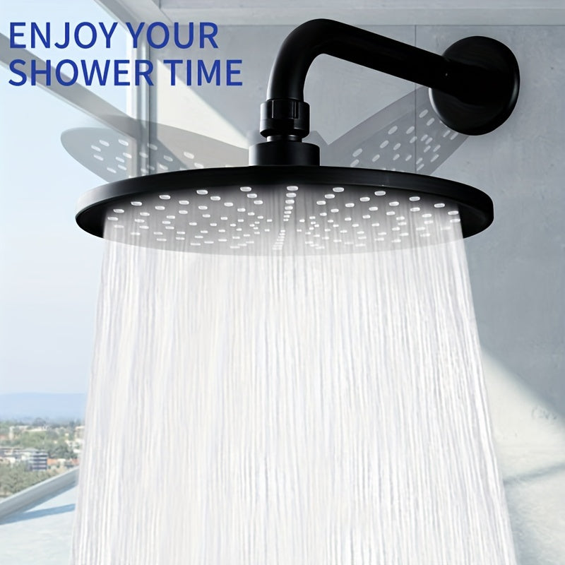 Cabezal de ducha a alta presión - TopSpray, rociador grande con función de lluvia, diseño circular de plástico duradero para montar en la pared y distribución uniforme del agua, accesorio clásico para baño, estilo contemporáneo