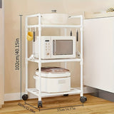 Carrito de cocina de 3 niveles con ruedas, estilo vintage, con estantes de almacenamiento de metal y plástico, diseño que ahorra espacio para tostadora de pan y almacenamiento de pequeños electrodomésticos, organizador de despensa de alimentos, fácil mon