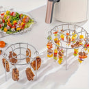 1 Juego de Parrilla para Freidora de Aire con 24 Brochetas, Cesta de Barbacoa de Acero Inoxidable para Carne y Verduras, Rótisserie Multifuncional, Accesorios para Fritura Profunda sin Voltear