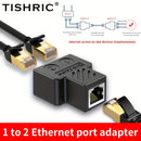 Adaptador Divisor Ethernet TISHRIC de 2 piezas - Conector de Cable de Red LAN de 1 a 2 Vías, Hembra RJ45, Acabado Mate
