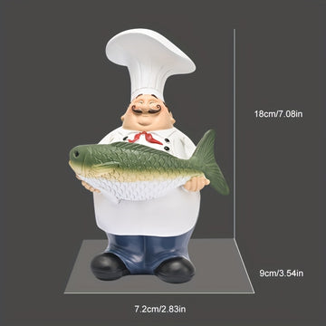 1pc Estatua de Chef al Estilo Europeo, Decoración para Cocina y Comedor, Adorno para Hogar o Dormitorio, Recuerdo de Jubilación