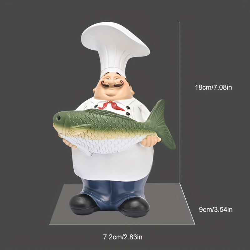 1pc Estatua de Chef al Estilo Europeo, Decoración para Cocina y Comedor, Adorno para Hogar o Dormitorio, Recuerdo de Jubilación