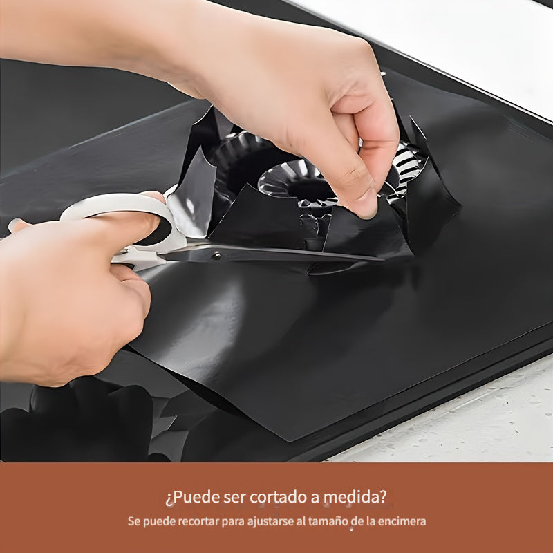 4pcs Tapetes Protectoras para Estufa de Gas de Teflón - Antiadherentes, Fáciles de Limpiar, Resistentes al Aceite y la Grasa, Almohadillas de Cocina Resistentes al Calor, para Seguridad en la Cocina / Equipo de Alimentación, Ideal para Chef Caseros