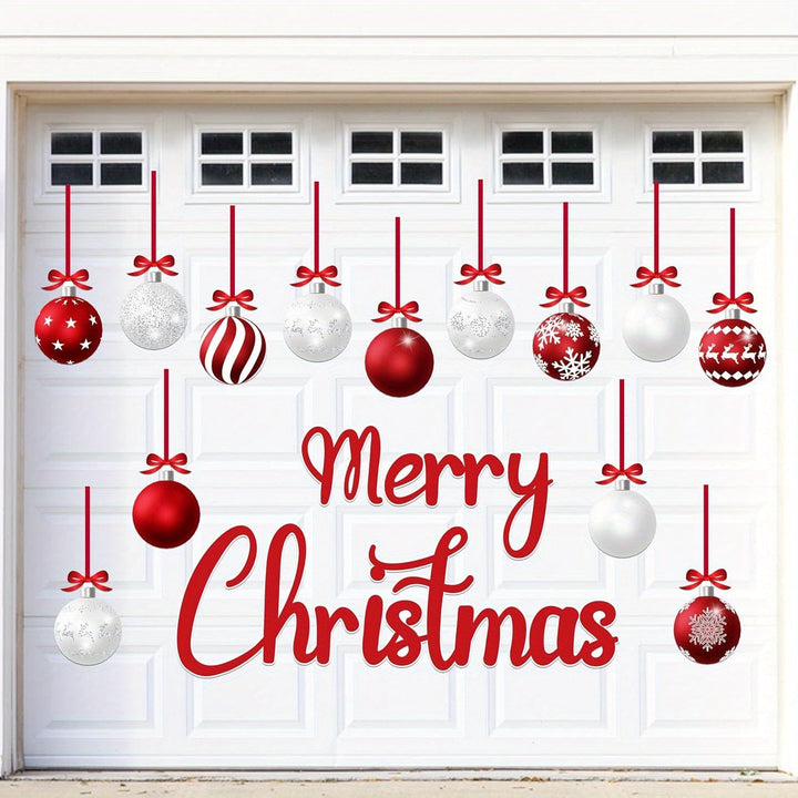 31piezas Decoraciones de Navidad para Puertas de Garaje Magnetas - Bola de Navidad Feliz Fiestas Refrigerador Cocina Decoración - Decoraciones de Navidad - Selección Polichromática