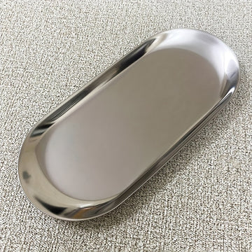 1pc bandeja de esterilización ovalada de acero inoxidable, sin formaldehído, para herramientas de tatuaje y arte de uñas, paleta de almacenamiento de escritorio en casa para accesorios de arte de uñas