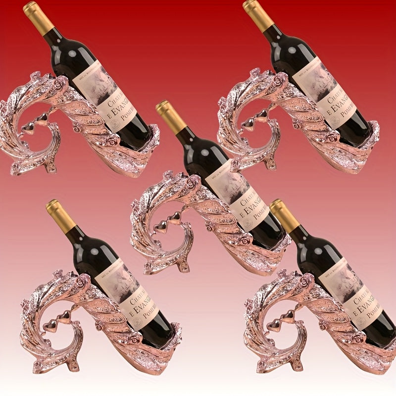 Elegante soporte de vino de pavos reales - Resina duradera, apilable, lujo ligero para decoración del hogar en el salón, comedor y armario de vino, exhibición de vino | Soporte de vino artístico | Soporte de vino duradero