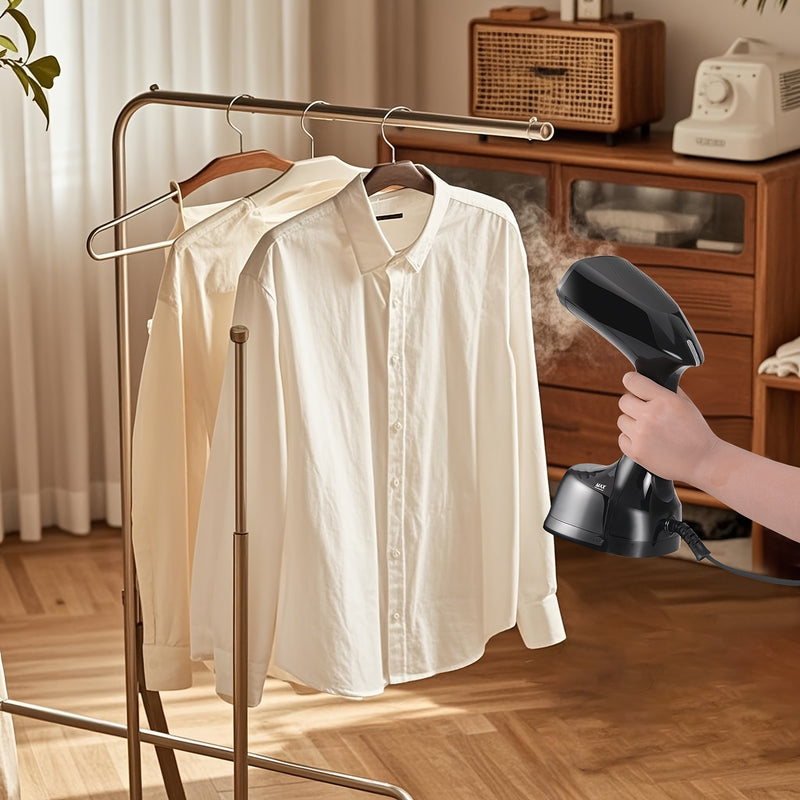 Vaporizador portátil para ropa con cepillo - Calentamiento rápido, potente plancha a vapor para ropa, capacidad grande de 250ml, 1100W, enchufe de 110V, ideal para hogar, viajes, residencias y oficina, diseño compacto para fácil almacenamiento, cuidado d