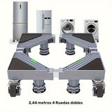 Base Ajustable y Extraíble para Electrodomésticos - Acero Inoxidable, Apto para Lavadoras, Refrigeradores y Secadoras, Rodillo Fácil de Nivelar en Cualquier Superficie, Electrodomésticos Inconvenientes, Rodillo Universal