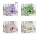 Silla plegable de plástico linda y pequeña, ideal para cambiar zapatos, asiento de sala de estar, reforzada, plegable, silla portátil, con fácil manejo para uso en interiores.
