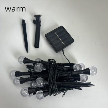 20 piezas de luces de sendero de cristal con energía solar - Dorado y negro, decoración de jardín al aire libre con 8 modos de iluminación, interruptor automático de día/noche, ideal para verano, camping, Navidad, bodas, fiestas y mejora de senderos, ilu