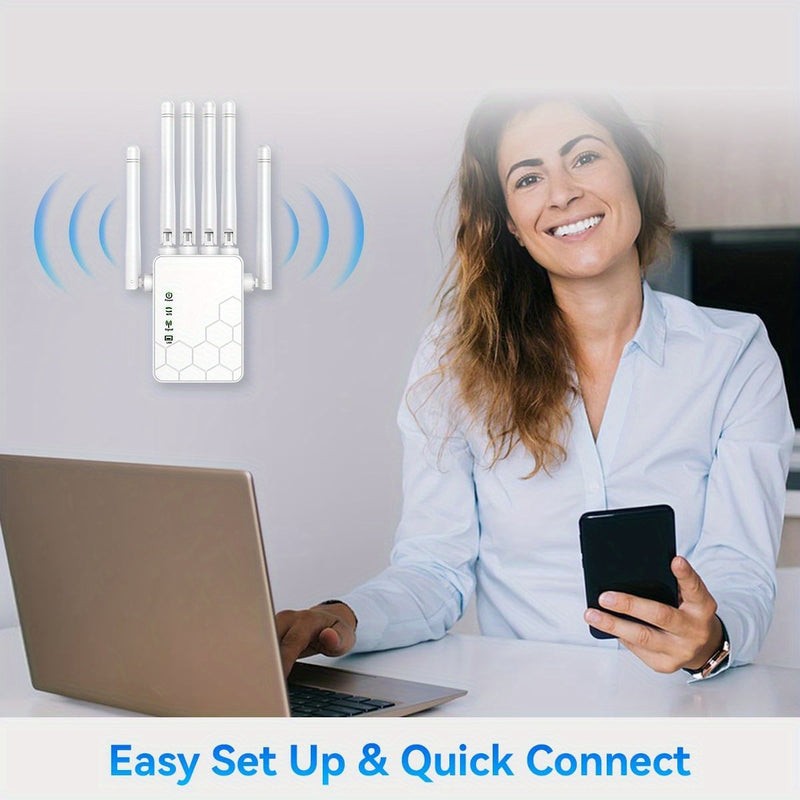 Amplificador/Extensor de Wifi OEKE, admite hasta 25 dispositivos, brindando una cobertura más amplia que nunca. Reforza el señal Wifi en casa | Repetidor de Wifi para mejorar Internet.