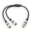 1pc Divisor de Audio Profesional XLR, Cable Adaptador Macho a Hembra de 19.69", Compatible con Mezclador, Cámara, Amplificador, Caja de Sonido, Micrófono, Amplificador de Potencia - Metal, Negro/Rojo/Azul, para PC