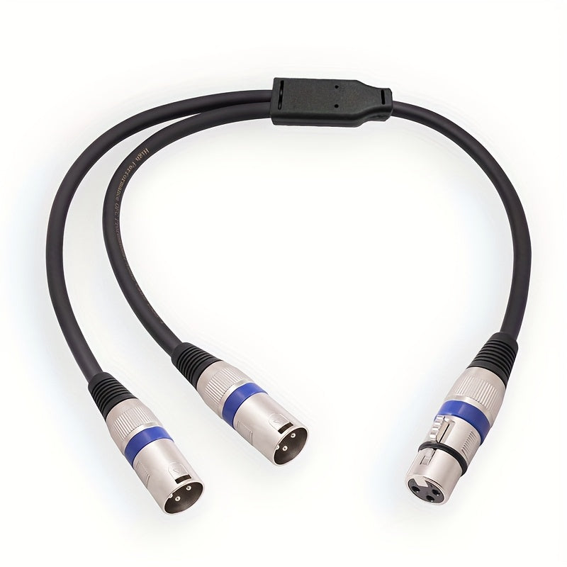1pc Divisor de Audio Profesional XLR, Cable Adaptador Macho a Hembra de 19.69", Compatible con Mezclador, Cámara, Amplificador, Caja de Sonido, Micrófono, Amplificador de Potencia - Metal, Negro/Rojo/Azul, para PC