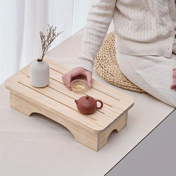 Taburete de Madera Sólida, Reposapiés para Cama, Repousapiés para Sofá, Alfombrilla Bajo Mesa, Cojín Elevado de Madera Maciza. 1/4 piezas