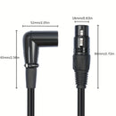 Cable de Audio XLR Macho a Hembra - Negro, Montaje con Tornillo, Cable de Extensión para Micrófono y Mezclador