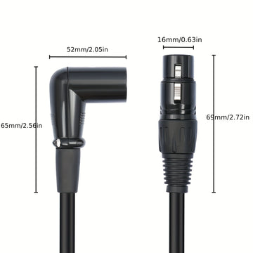 Cable de Audio XLR Macho a Hembra - Negro, Montaje con Tornillo, Cable de Extensión para Micrófono y Mezclador