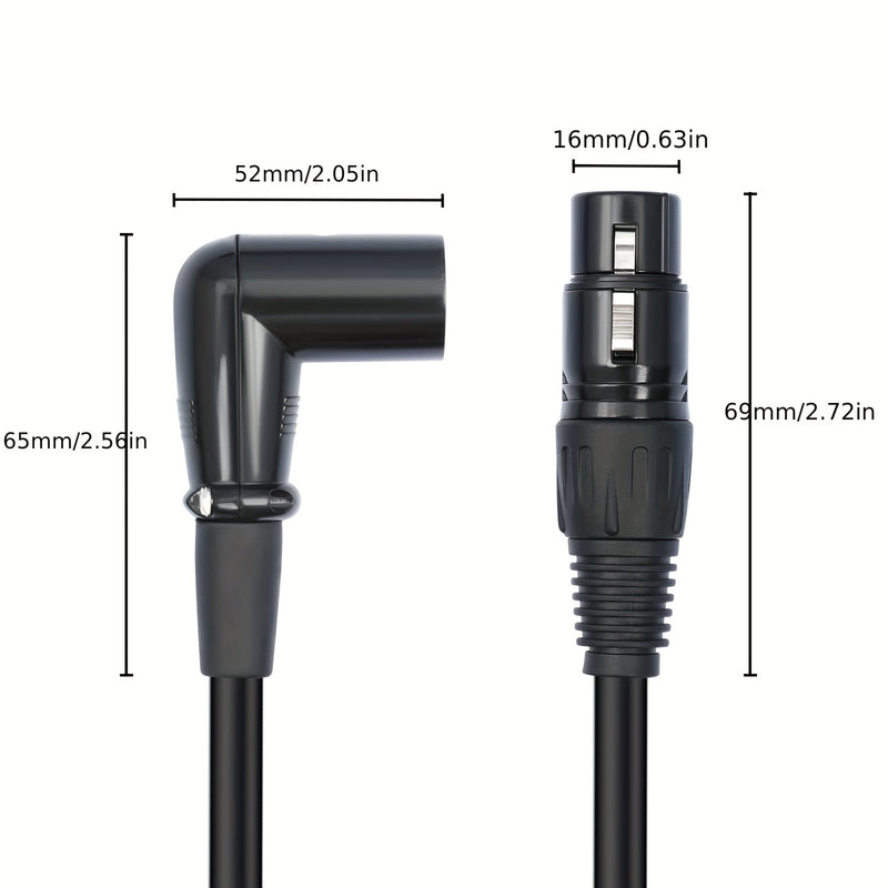 Cable de Audio XLR Macho a Hembra - Negro, Montaje con Tornillo, Cable de Extensión para Micrófono y Mezclador