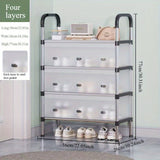 Estante de zapatos de metal de 4/7 niveles, estante de almacenamiento, material PP a prueba de polvo, duradero y ligero, estante de almacenamiento de gran capacidad, resistente y duradero, ahorrador de espacio para dormitorio y pasillo, cabina de zapatos