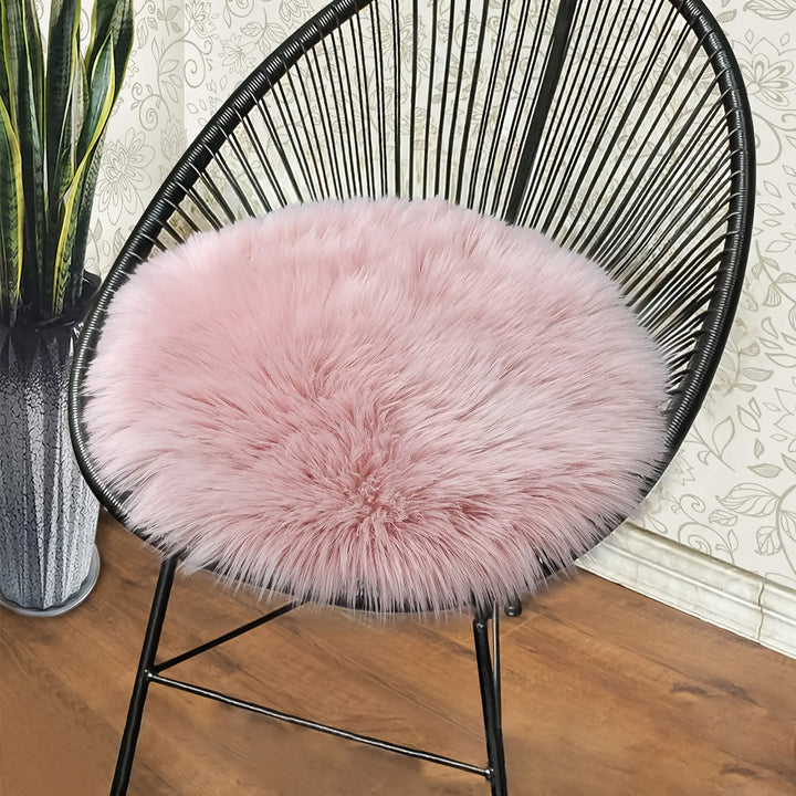 1 Pieza, Alfombra De Área Decorativa Suave Y Esponjosa Con Respaldo De Cojín Pequeño, Alfombra Peluda De Piel Sintética Estética Para Uñas De Mesa, Armario, Escritorio, Piso, Modernos Accesorios Para Habitaciones De Apartamentos Y Salas De Estar De Chica